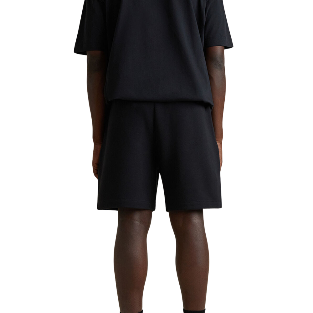 Fear of God ESSENTIALS Jet Black Soccer Fleece Sweat Shorts